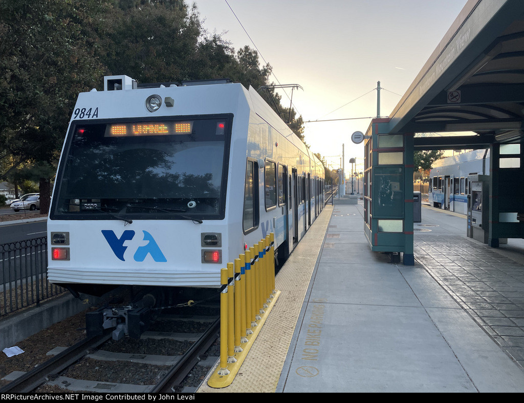 VTA train getting ready to depart Mountain View-I took this to Lick Mill 